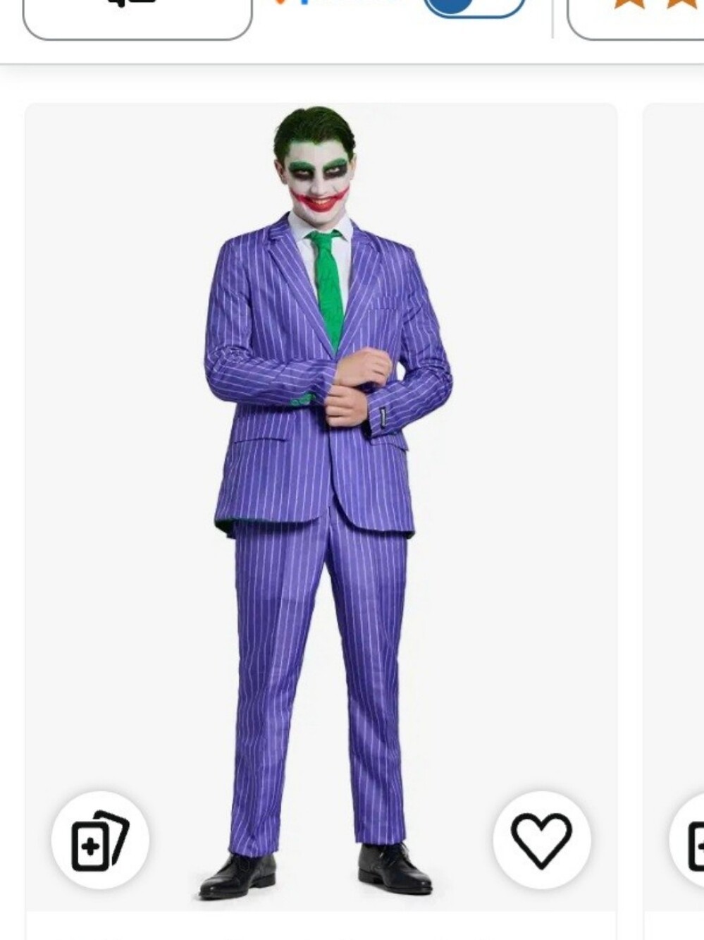 New Mens Medium DC Joker Costume. Full Suit With Tie.  Halloween